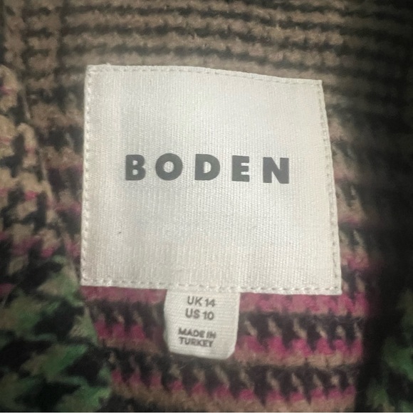 BODEN Double-Breasted Checked Coat Women’s Size 10 - Picture 15 of 16